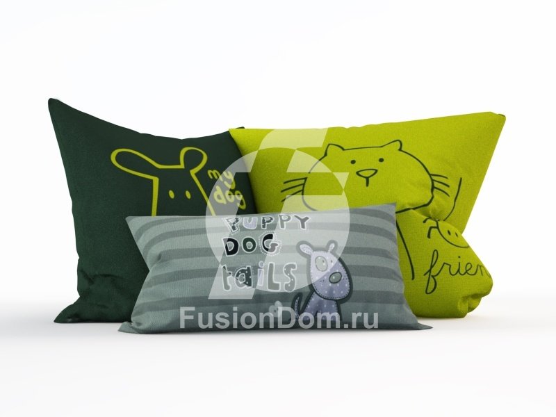 Акриловое Декоративные подушки "Пес и кот"