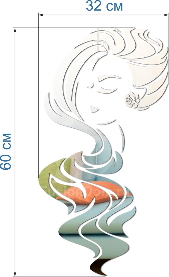 Акриловое зеркало Локоны