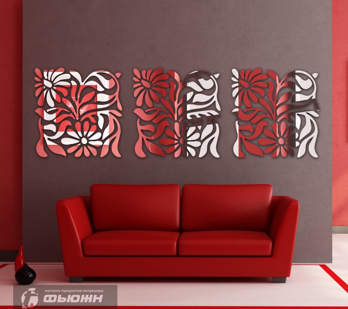 Декоративное акриловое панно Цветочный квадрат