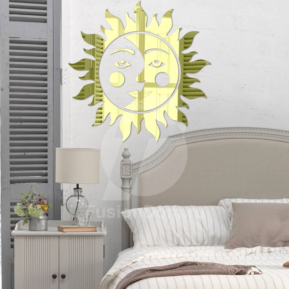 Акриловое зеркало Солнце и луна