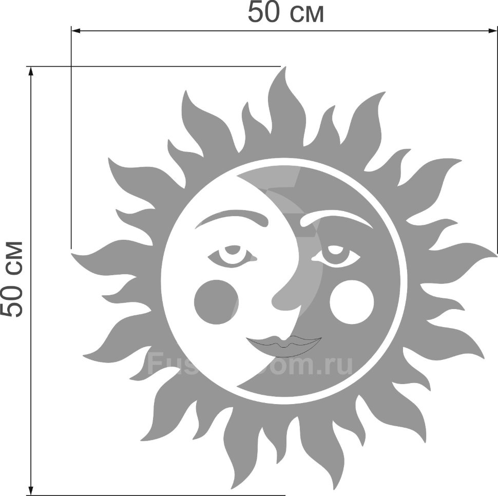 Акриловое зеркало Солнце и луна