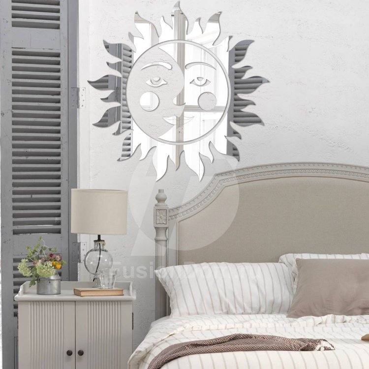 Акриловое зеркало Солнце и луна