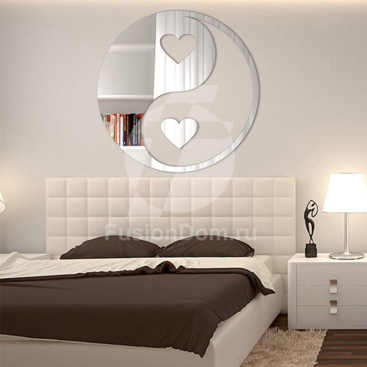 Акриловое зеркало Влюбленный инь-янь