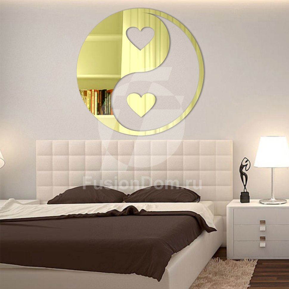 Акриловое зеркало Влюбленный инь-янь