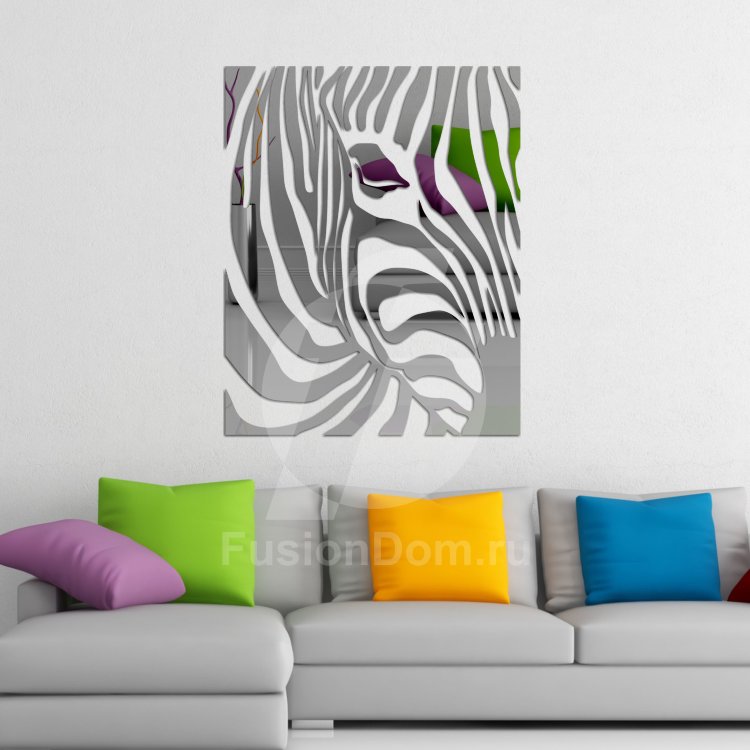 Акриловое зеркало Полосатая зебра