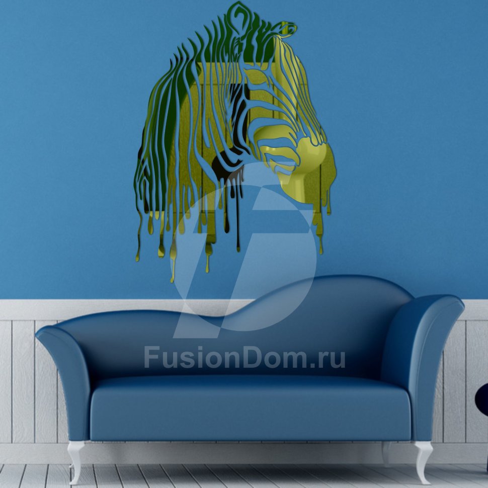 Акриловое зеркало Нарисованная зебра