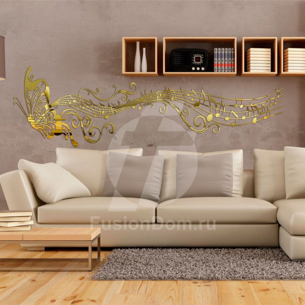 зеркало Музыкальная бабочка золото