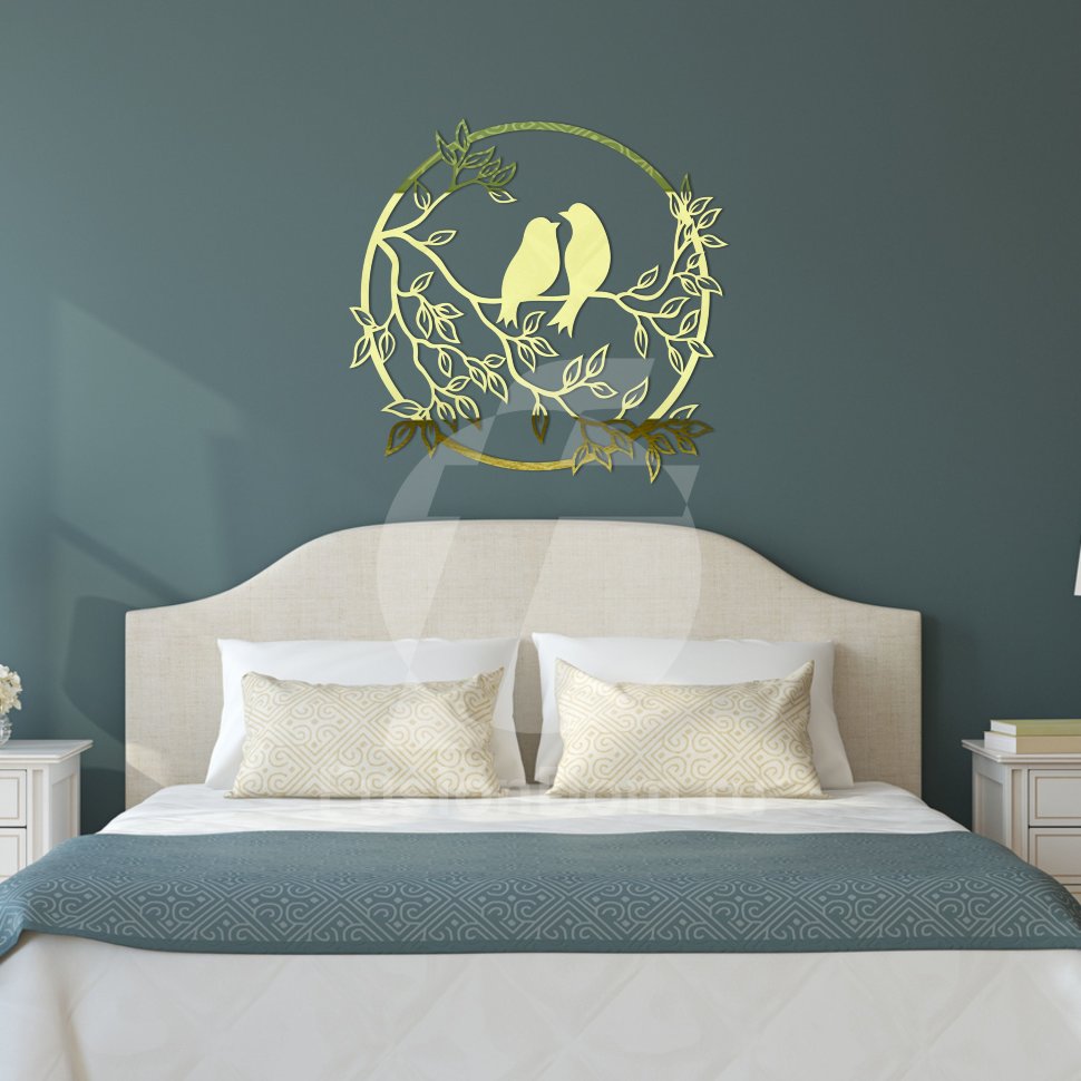 зеркало Птицы на ветке золото