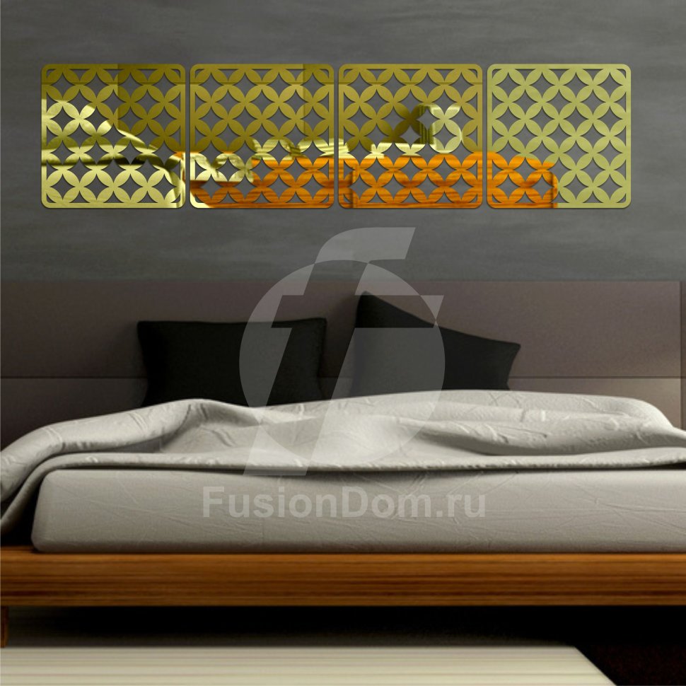 панно Круглый ромб золото