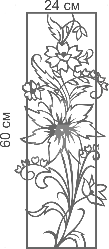 панно Цветы размер