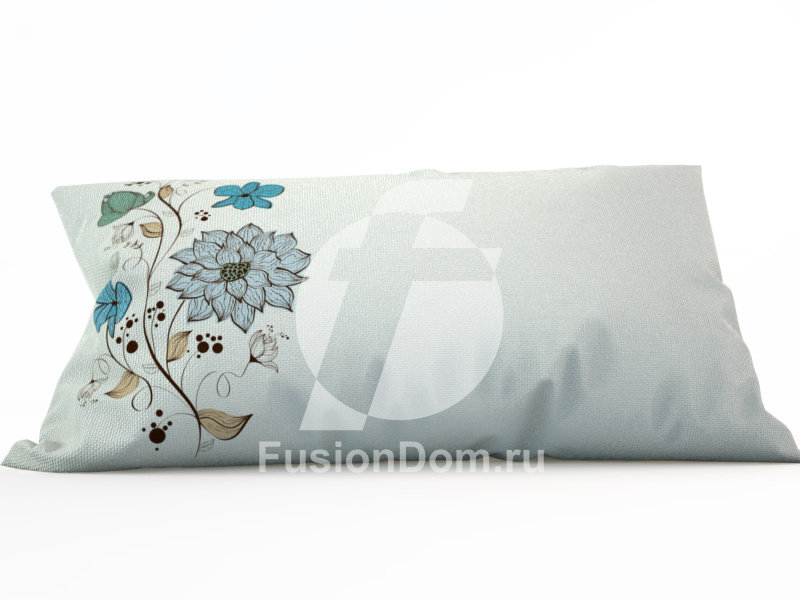 Акриловое Декоративная подушка "Голубые цветы"