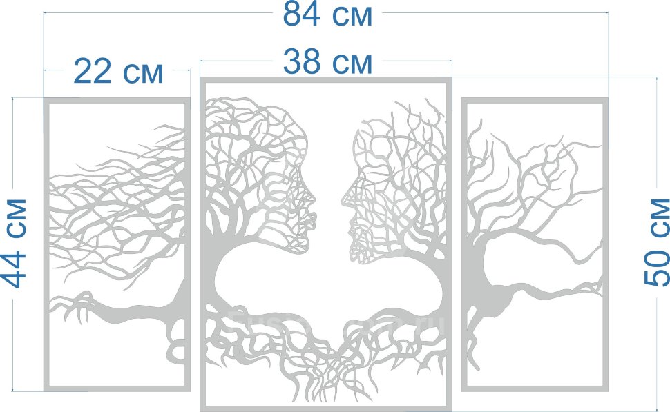 Декоративное акриловое панно Любовное дерево