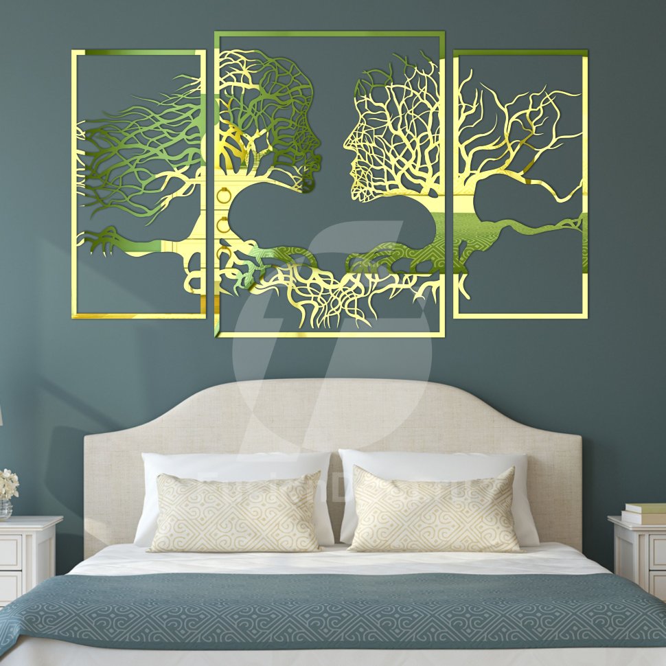 Декоративное акриловое панно Любовное дерево