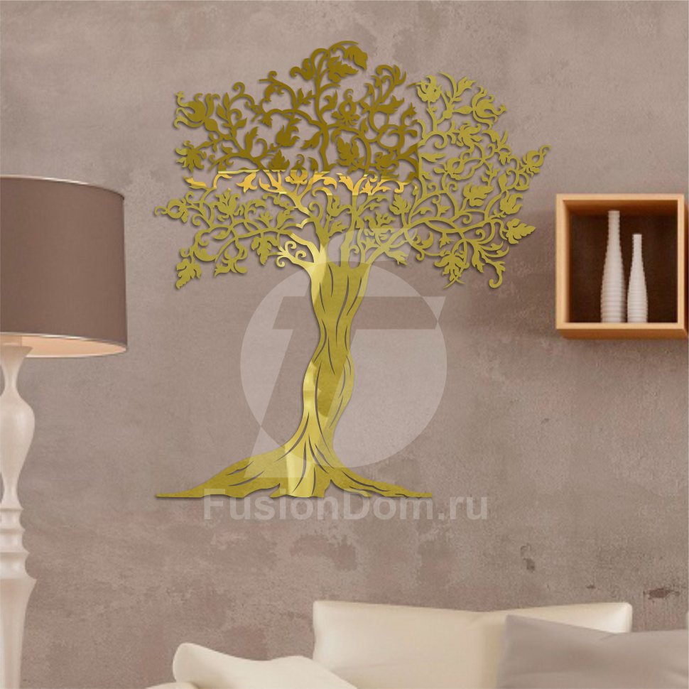 дерево с листьями золото