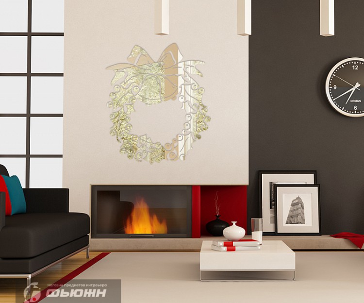 Акриловое Зеркало Рождественский венок