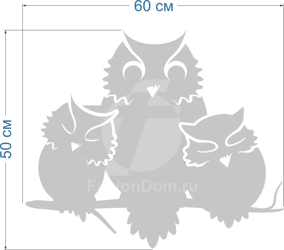 Акриловое зеркало Совушки на ветке