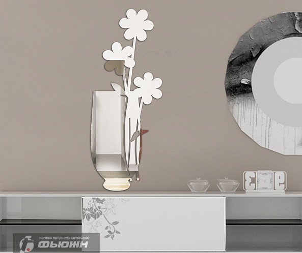 Акриловое Зеркало Ромашки в вазе