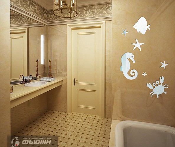 Акриловое Зеркало Морские коньки