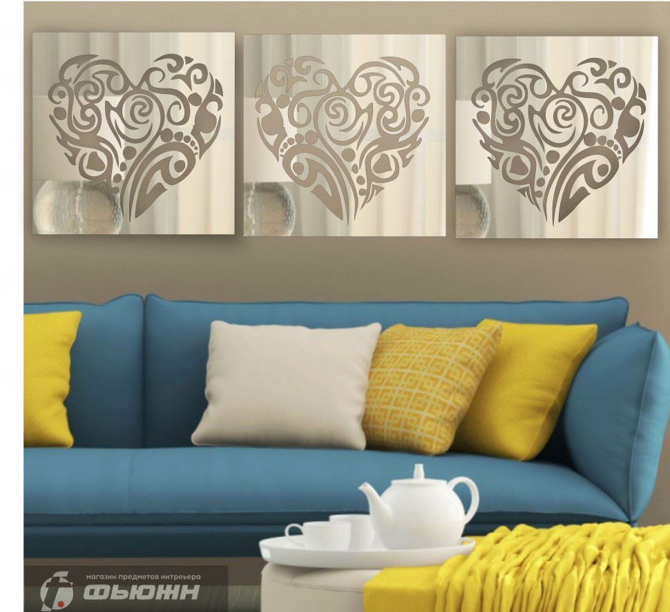 Декоративное акриловое панно Цветочное сердце