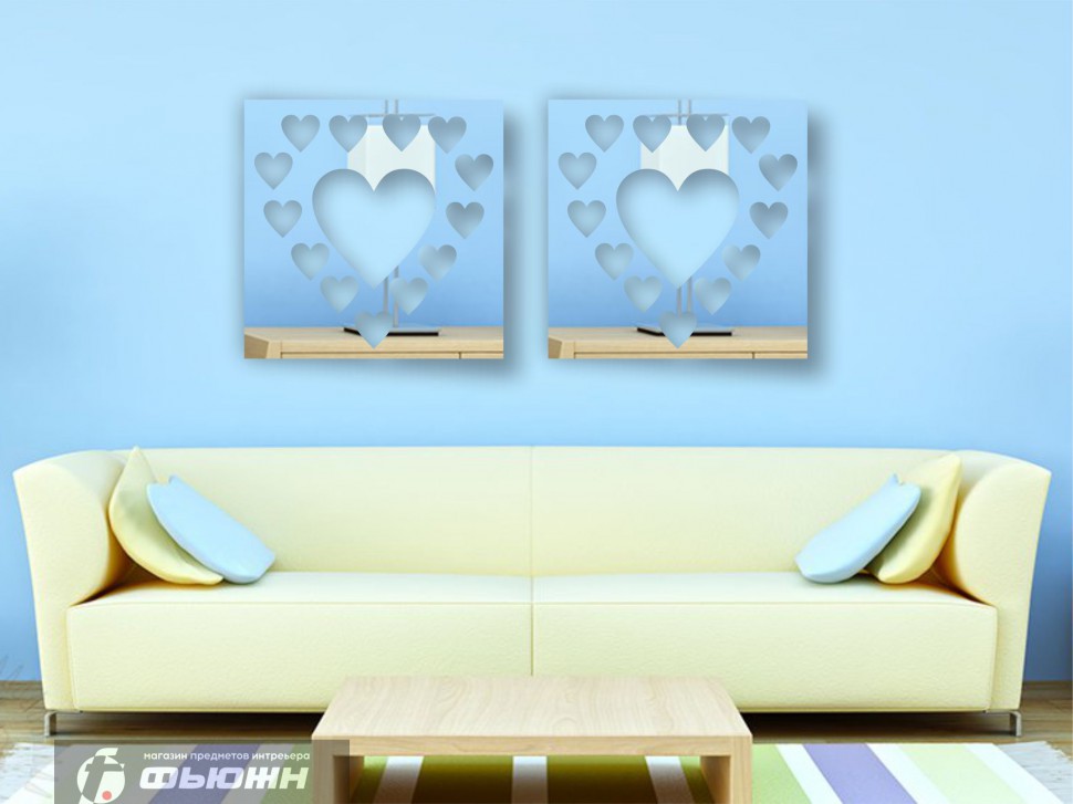 Декоративное акриловое панно Сердечки