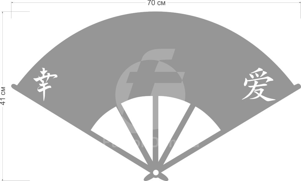 Зеркало Веер размер