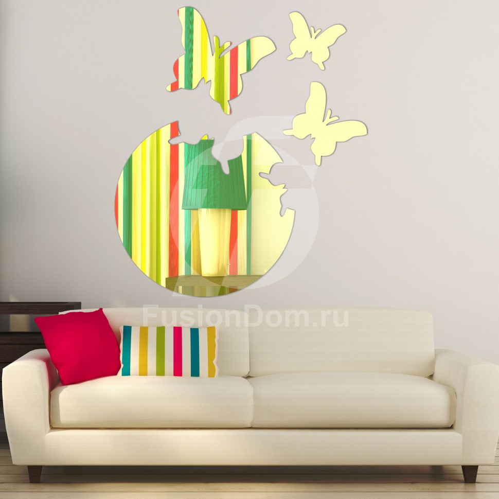 Акриловое зеркало Зеркальные бабочки