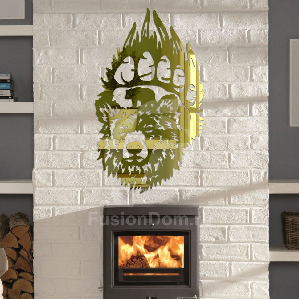 Акриловое зеркало Медведь с лапой