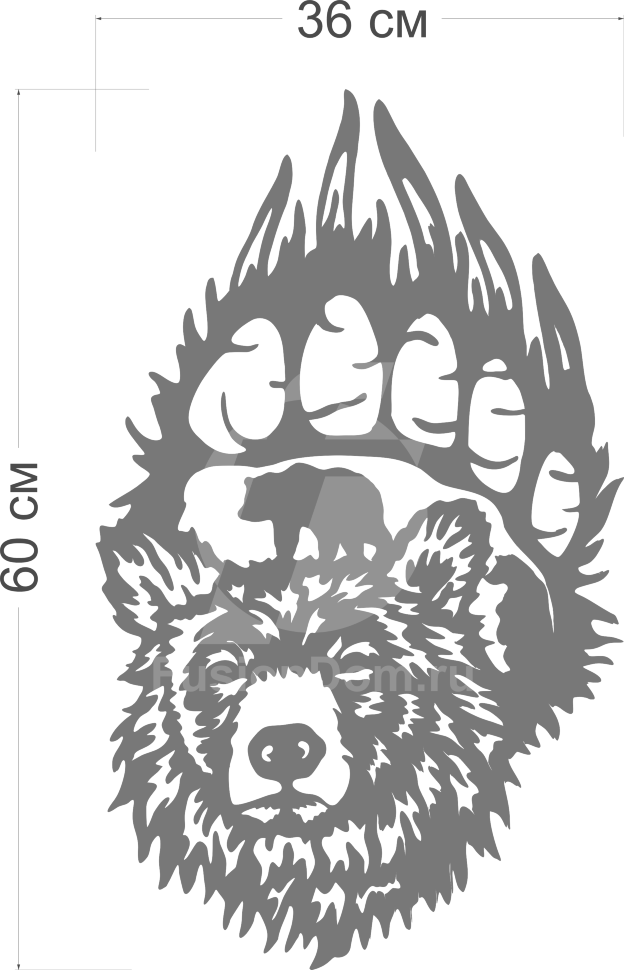 Акриловое зеркало Медведь с лапой