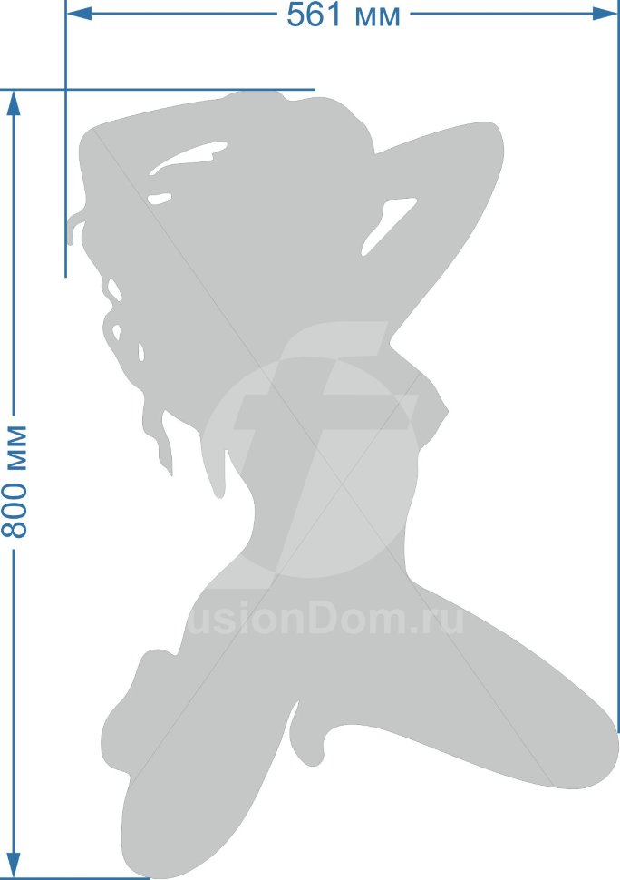 Акриловое Зеркало Силуэт красотки