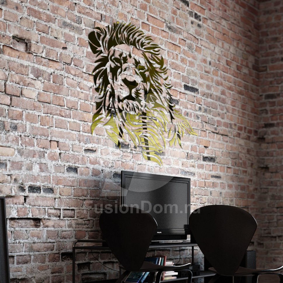 зеркало Царь зверей золото