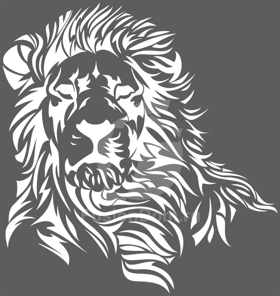 зеркало Царь зверей трафарет