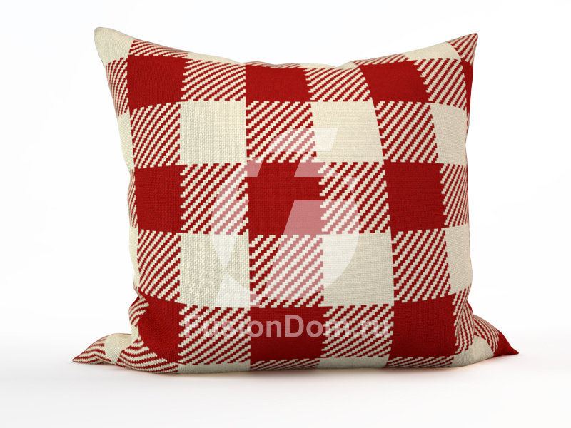 Акриловое Декоративная подушка "Красные квадраты"