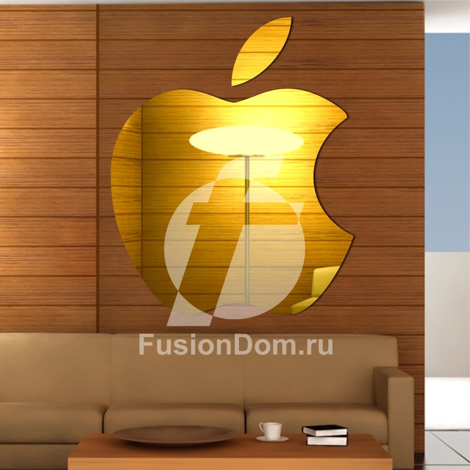 Зеркало Apple золото