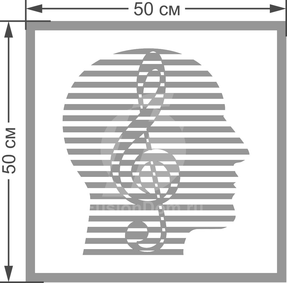 Акриловое зеркало Музыкальная голова