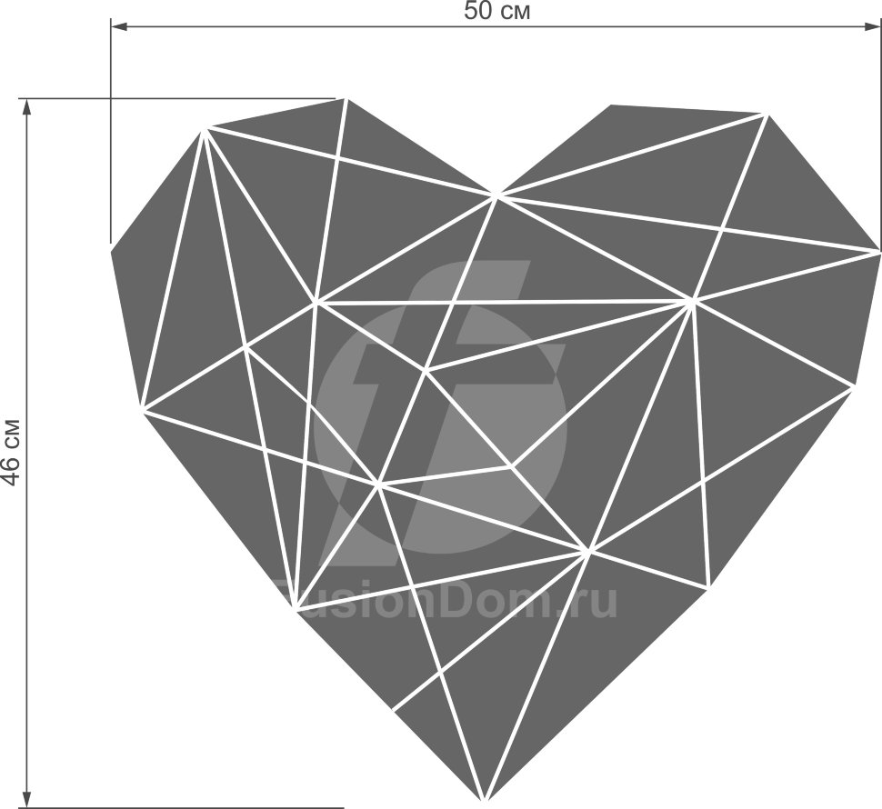 Акриловое зеркало Каменное сердце