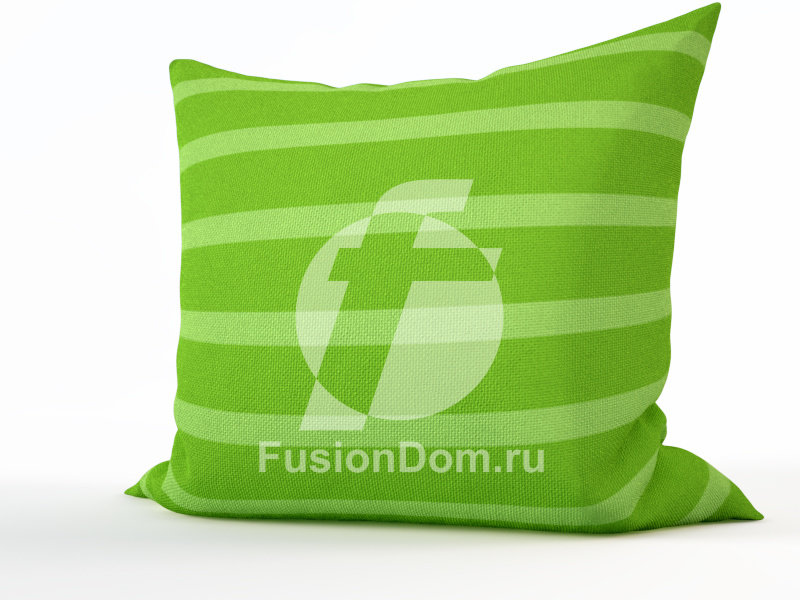 Акриловое Декоративная подушка "Зеленые полосы"