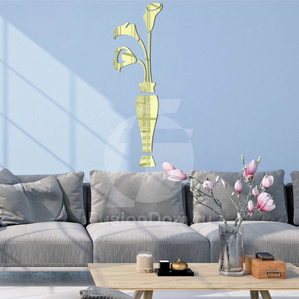 Зеркало Букет цветов золото