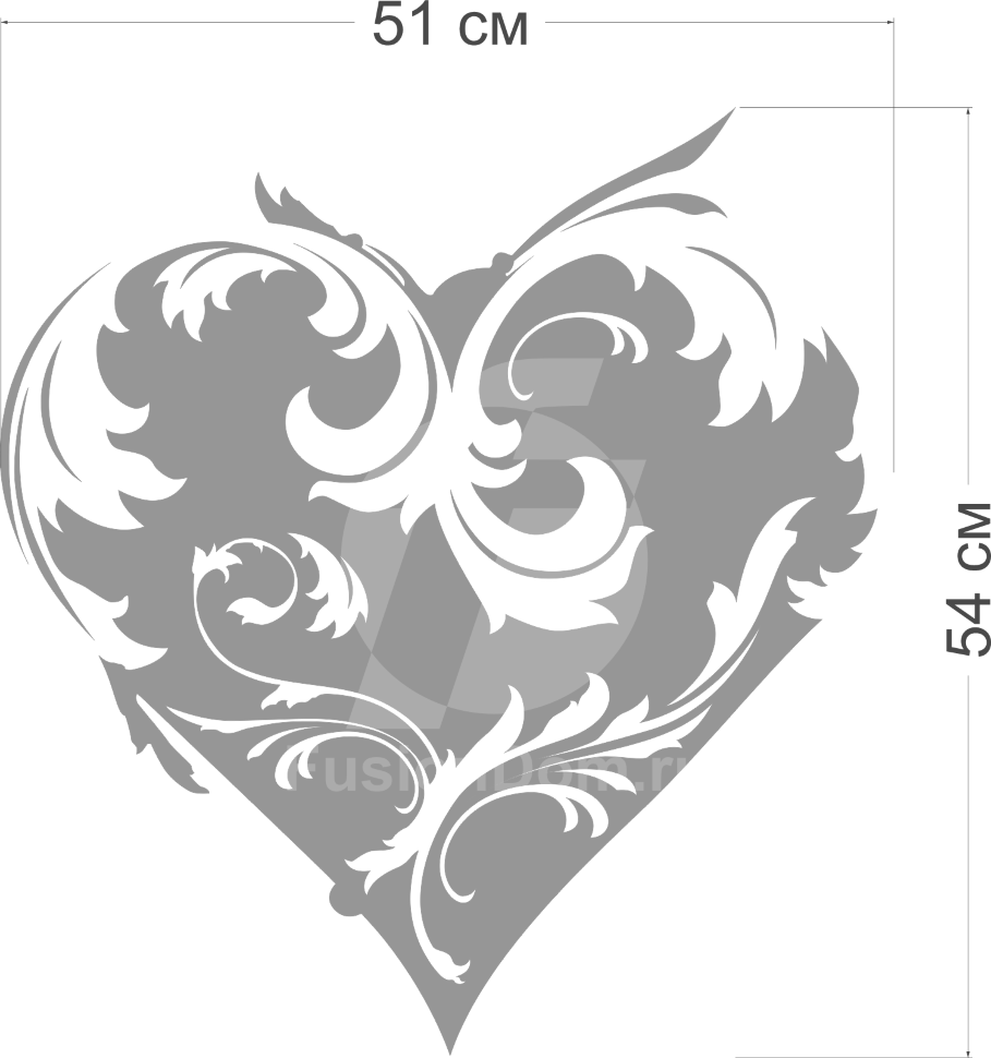 зеркало Цветочное сердце размер