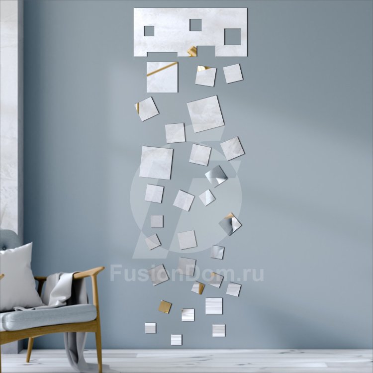 Декоративное акриловое панно Водопад квадратов