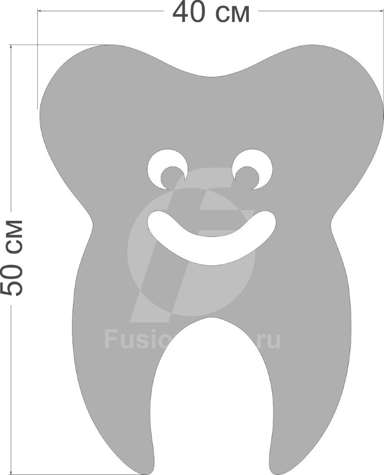 зеркало Зуб с улыбкой размер
