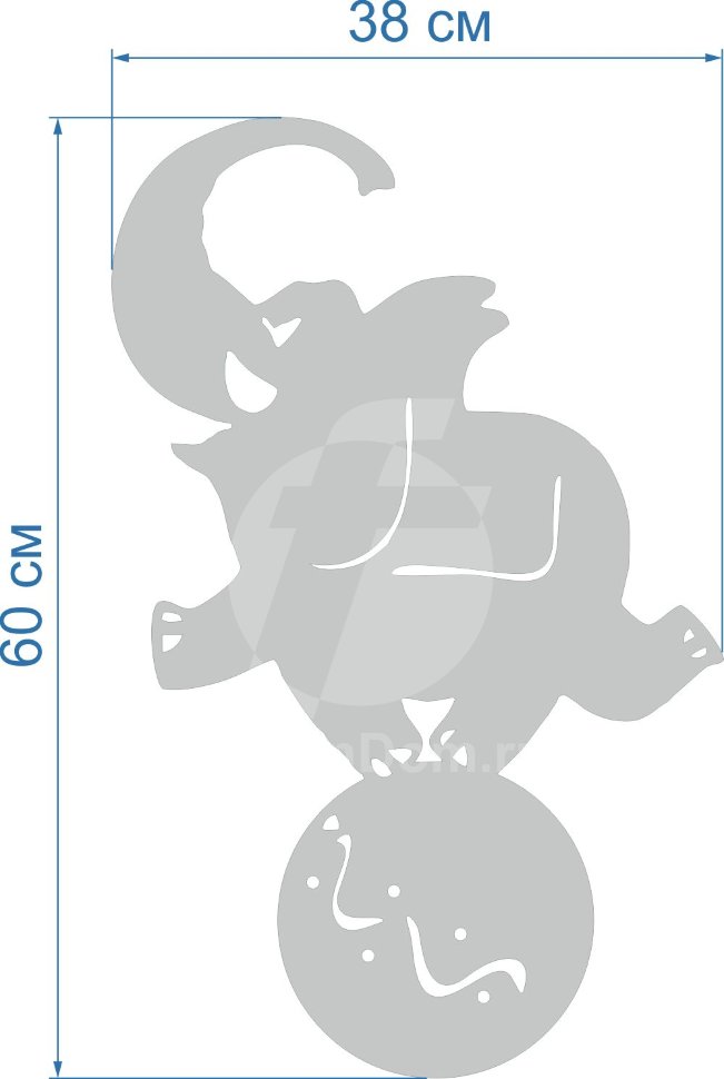 Акриловое зеркало Слоник на шаре