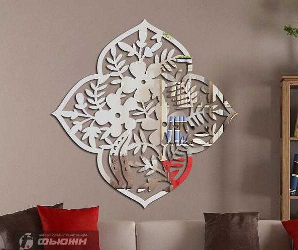 Акриловое настенное зеркало Изящный ромб