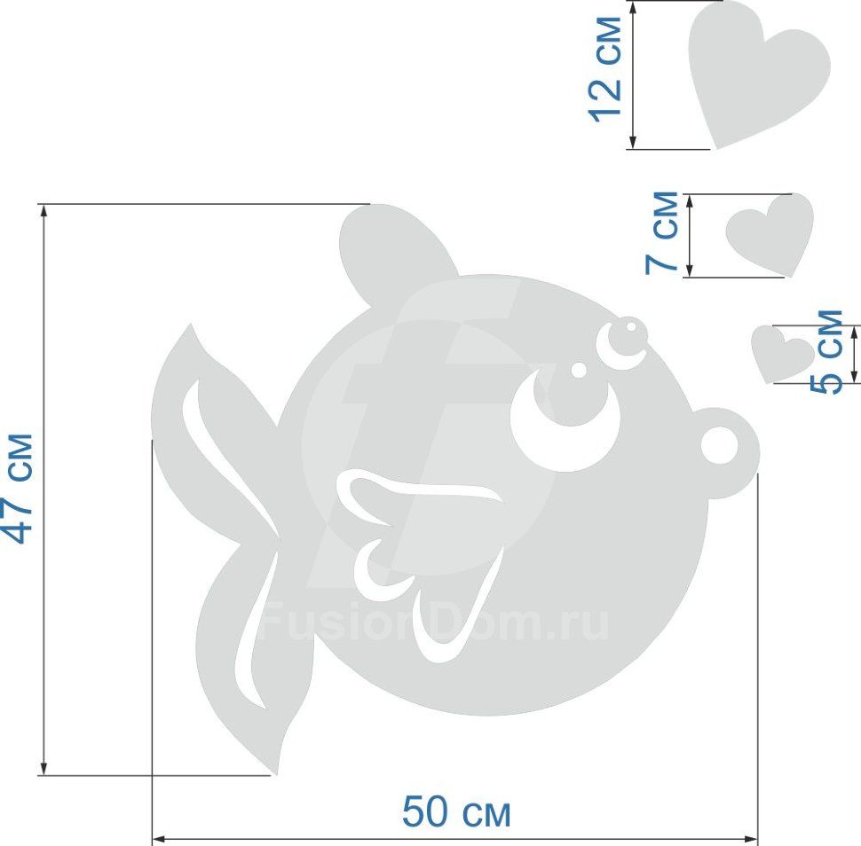 зеркало Рыбка размер