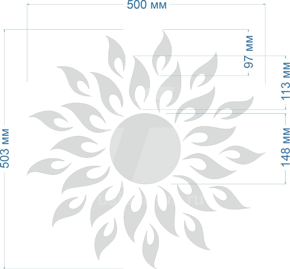 Акриловое зеркало Солнце-жар птица