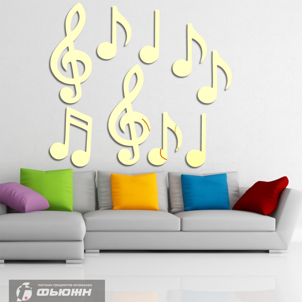 Акриловое Зеркало Ноты