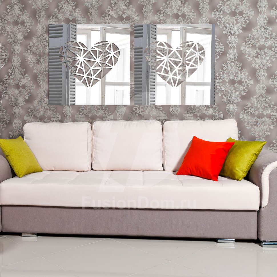 Декоративное акриловое панно Геометрическое сердце