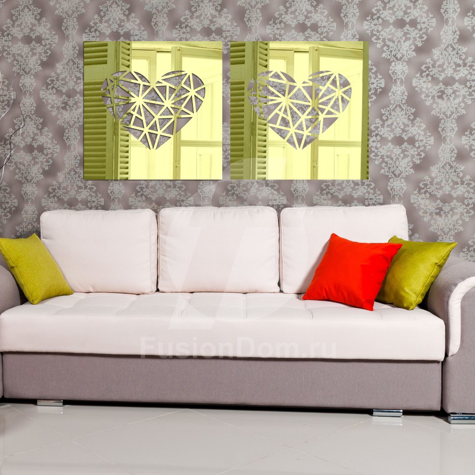 Декоративное акриловое панно Геометрическое сердце