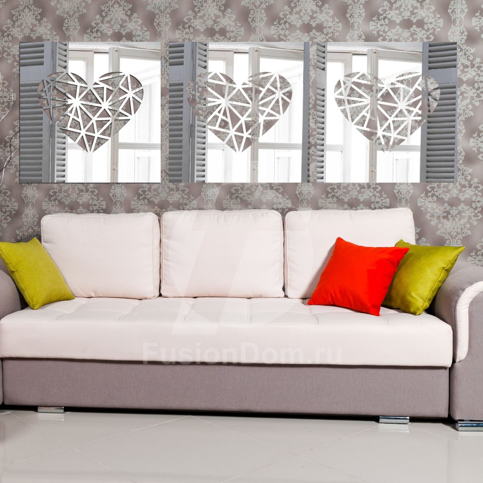 Декоративное акриловое панно Геометрическое сердце