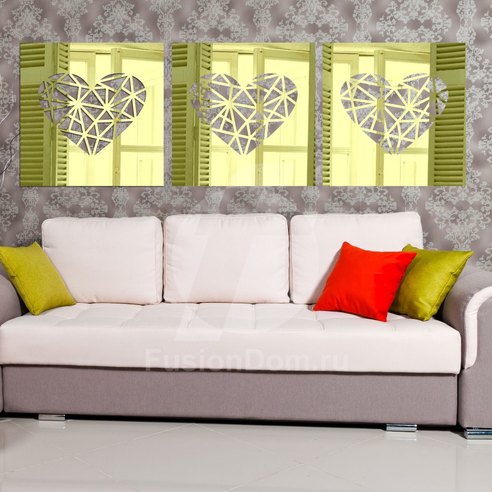 Декоративное акриловое панно Геометрическое сердце