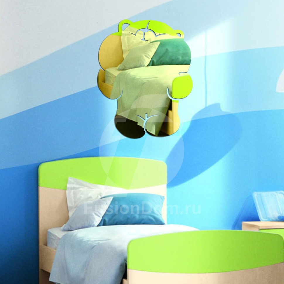 Акриловое зеркало Мишка с сердцем